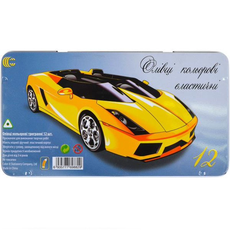 Карандаш 12 цветов CRМ555-12 Metal elastico 
