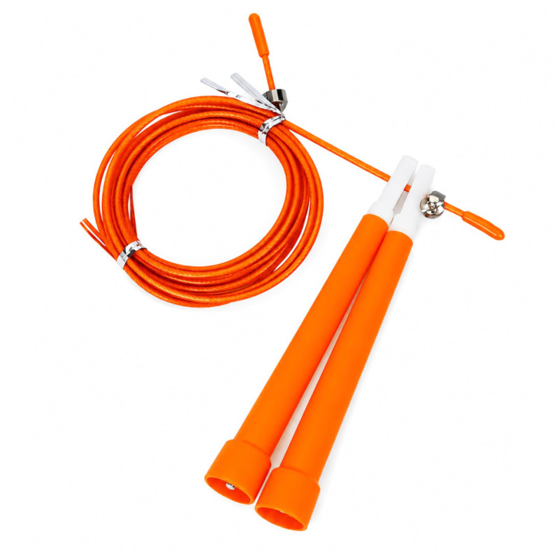 Скакалка скоростная MS 3765(Orange) 290 см, ручка пластик, веревка резина+металл