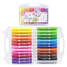 Набір фломастерів "Water color pen" 229-24(Pink) 24 кольори, у пластиковому боксі