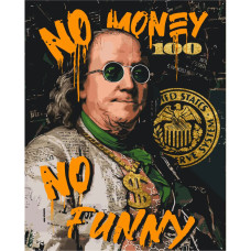 Картина за номерами "Франклін. No money no funny" LW3284 золоті фарби 40х50 см