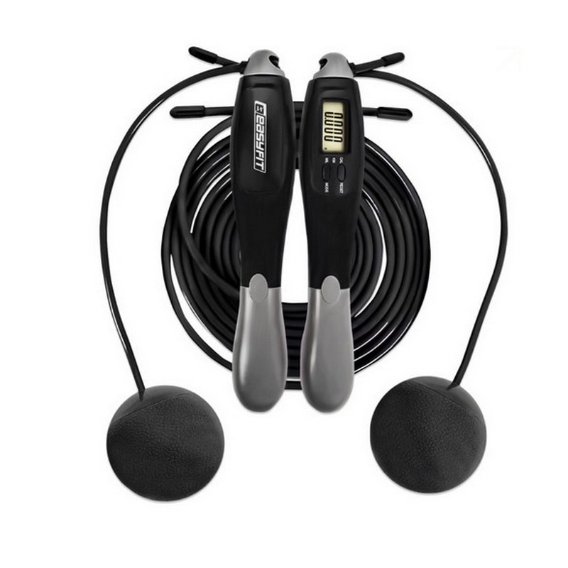 Скакалка скоростная с счетчиком TwinRope EF-1909-GY 2,8 метра