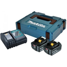 Набір акумулятор + зарядний пристрій Makita LXT BL1860B, 18V, 2x6Ah, DC18RC, Makpac (198116-4)