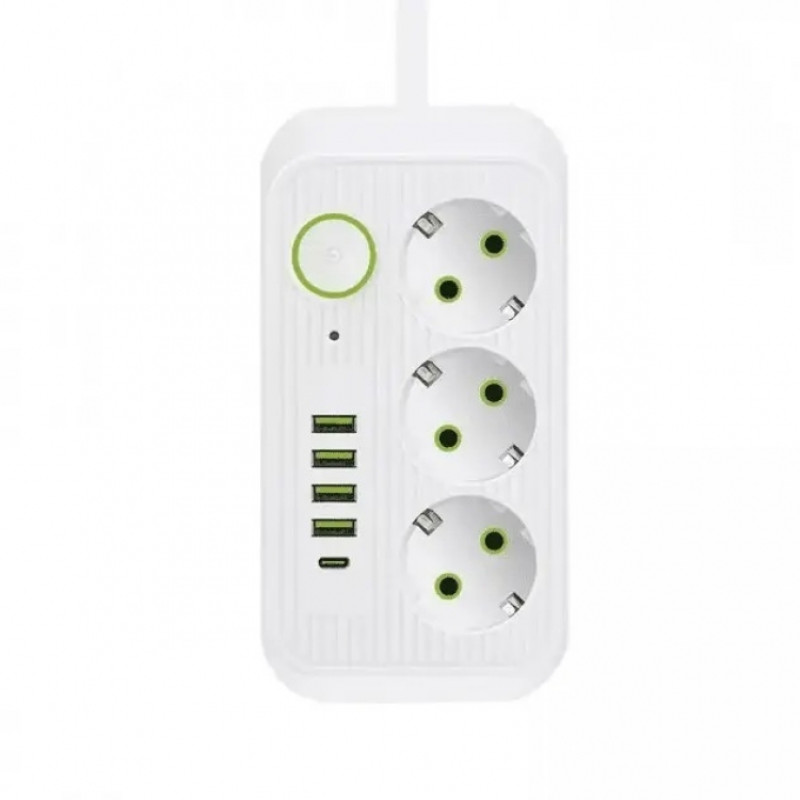 Сетевой фильтр-удлинитель 3 розетки 4USB и Type-C Port 3m