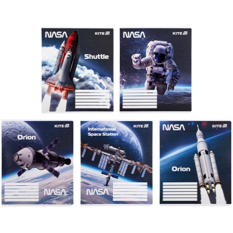 20шт, Тетрадь Kite NASA, 18 листов, клетка (NS25-236)