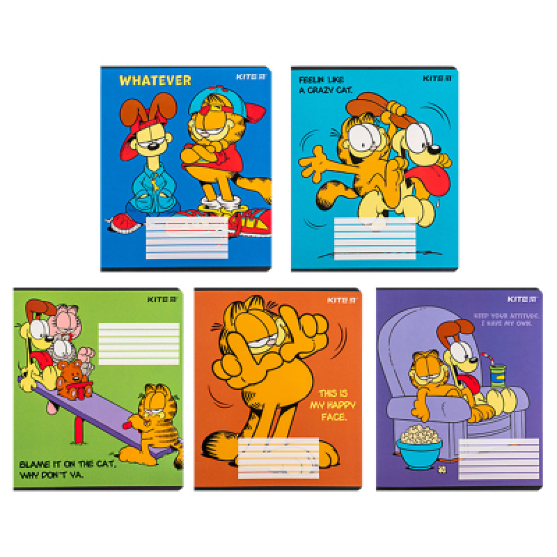 20шт, Тетрадь Kite Garfield, 18 листов, линия (GF24-237)