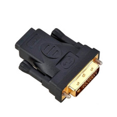 Адаптер DVI-I (24+5) - HDMI, тато-мама, перехідник, позолочений