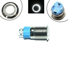Кнопка 12мм возвратная, 12-24В, зеленый LED, 4pin, 12C-P10D