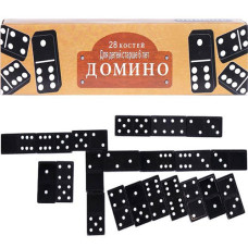 Настільна гра Доміно, 28 кісток, чорні, пластик