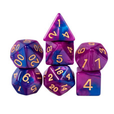 Кости игральные многогранные 7шт, 4-20 граней, дайсы, пластик