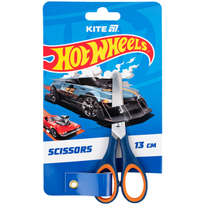 Ножницы Kite детские с резиновыми вставками Hot Wheels 13 см (HW25-123)