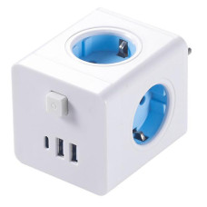 Розгалужувач мережевий куб Power Cube 4 розетки 3 USB 250В 16А до 4кВт