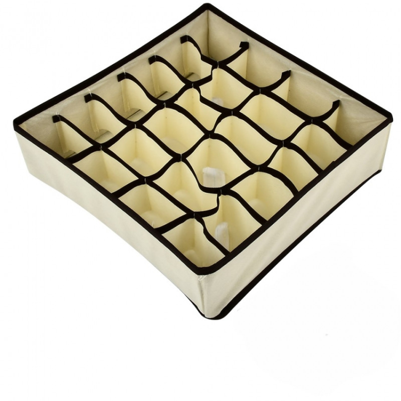 Органайзер для белья в тумбочку на 24 ячейки хлопковый Beige