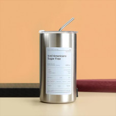 Термостакан Iced Americano 600ml з напувалкою та металічною трубочкою
