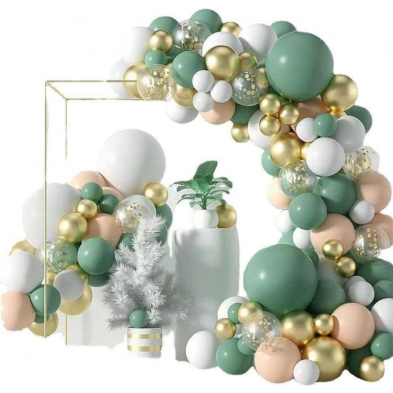 Набор воздушных шаров 100шт для фотозоны на день рождения Happy Birthday Sage Green