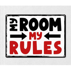 Табличка интерьерная металлическая My room my rules
