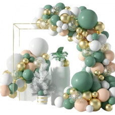 Набор воздушных шаров 100шт для фотозоны на день рождения Happy Birthday Sage Green