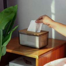 Диспенсер бокс для салфеток прозрачный Tissue 21см