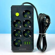 Мережевий фільтр-подовжувач 6 розеток 4USB та Type-C Port 4m чорний