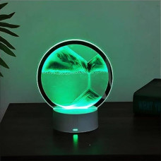Ночник 3D зыбучие пески с Led подсветкой 7 режимов зеленый песок