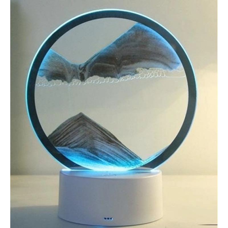 Ночник 3D зыбучие пески с Led подсветкой 7 режимов Gray песок