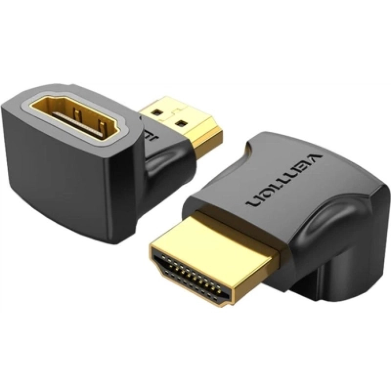 Перехідник HDMI F --> HDMI M, кут 90° 4K 60Hz PVC Vention чорний