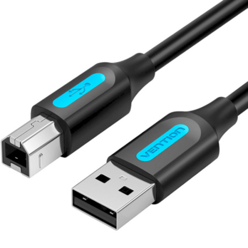 Кабель USB 2.0 AM-BM, 1.0 м, 480Mbps Printer PVC чорний Vention