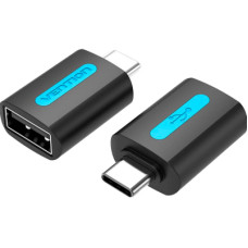 Перехідник USB 2.0 Type-C --> USB AF (OTG)  PVC Vention чорний