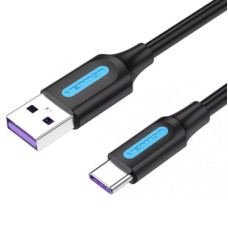 Кабель USB 2.0 AM-Type-C M, 0.5 м, 100W PVC чорний Vention