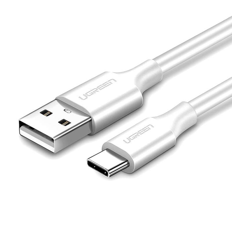 Кабель USB 2.0 AM-Type-C M, 2 м, 60W Nickel Plating Білий, US287 UGREEN