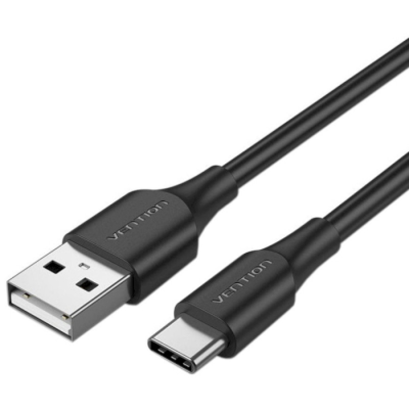 Кабель USB 2.0 AM-Type-C M, 3.0 м, 60W PVC чорний Vention