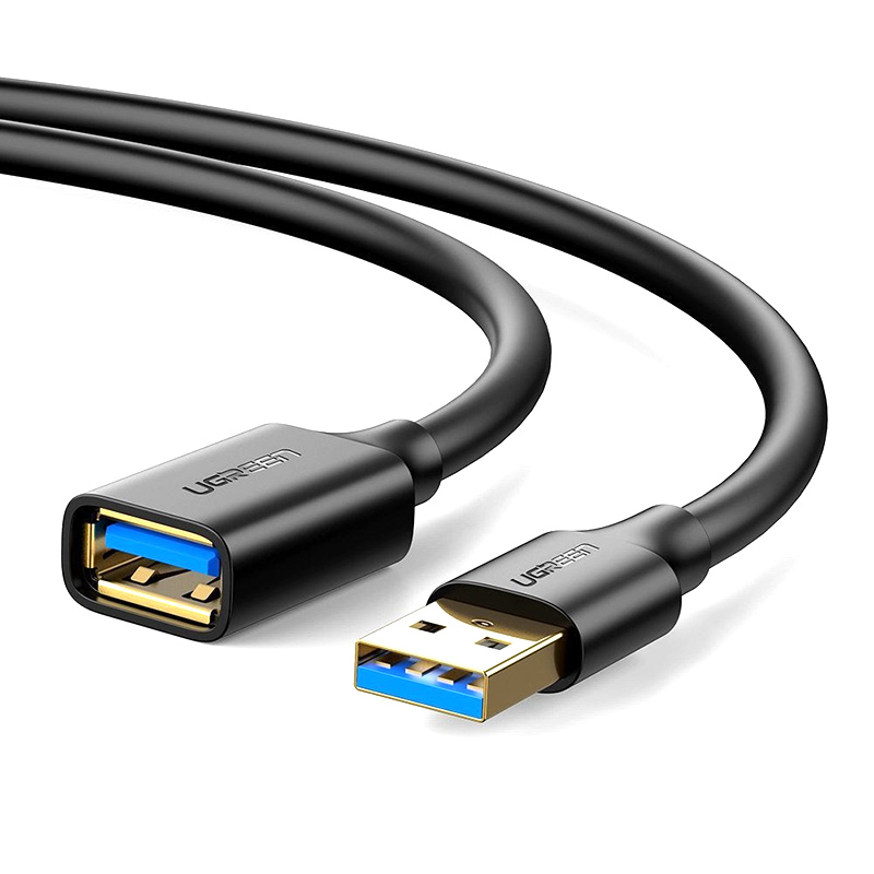 Кабель продовжувач USB 3.0 AM-AF, 3м, Connector gold-plated Чорний, US129 Ugreen