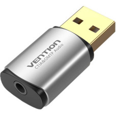 Звукова карта USB AUX jack, TRRS Metal (OMTP-CTIA) Vention сіра