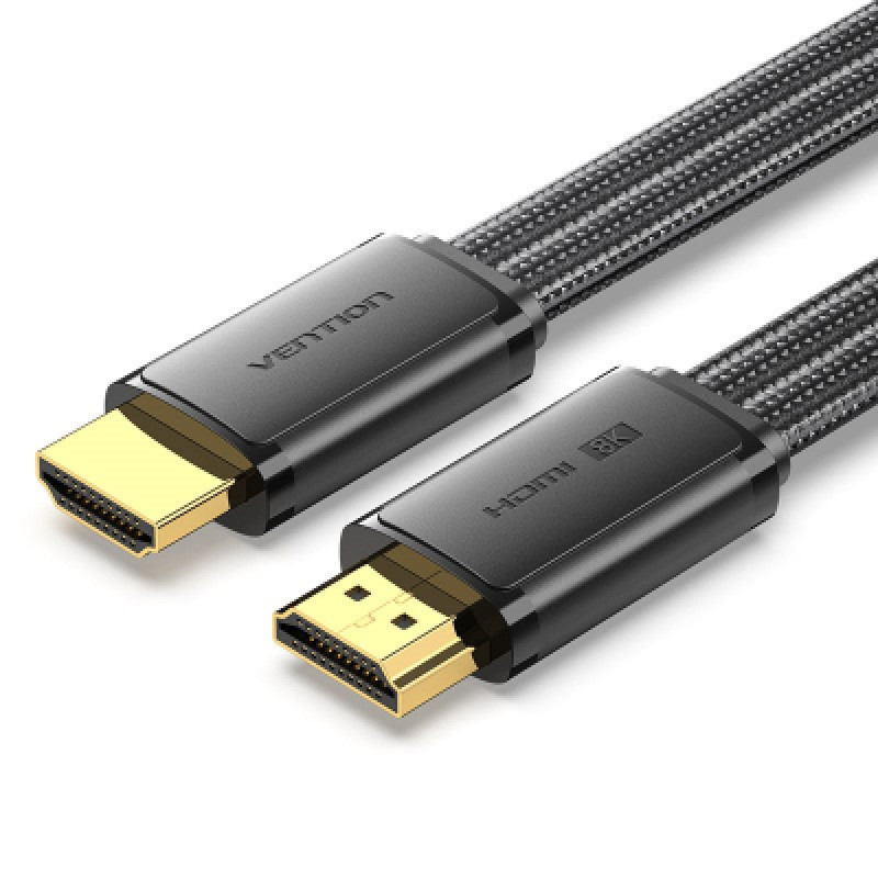 Кабель HDMI M - M, 2.0 м, V2.1, 8K 60Гц, плаский з обплетенням, Vention