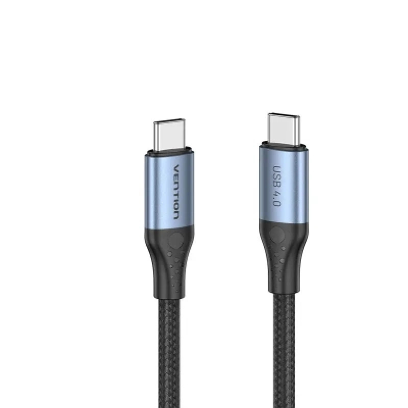 Кабель USB 4.0 Type-C M-M, 1.0 м 240W 8K60Hz Thunderbolt 4 Gray Aluminum Alloy Vention