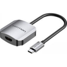 Перехідник USB 3.1 Type-C --> HDMI (F), 4K 30HZ, кабель 0.15м, Vention сірий