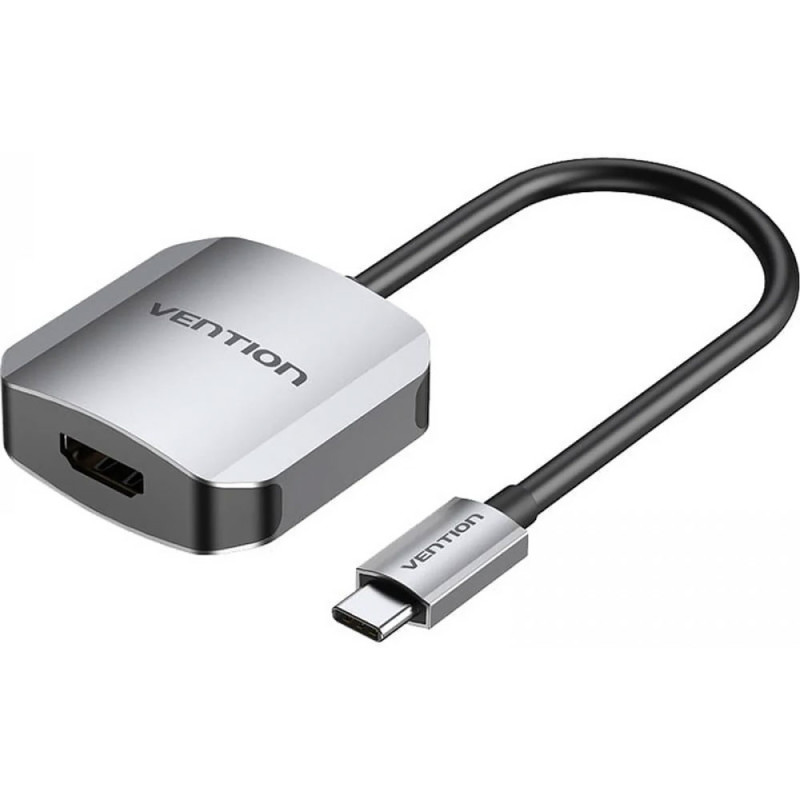 Перехідник USB 3.1 Type-C --> HDMI (F), 4K 30HZ, кабель 0.15м, Vention сірий