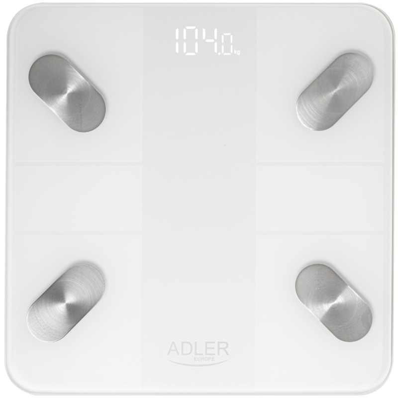 Ваги напольні Adler AD 8186 white електронні/ Smart/ 180кг/ 3хААА/ автовимкнення/ білі