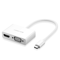 Перехідник USB 3.1 Type C --> HDMI + VGA MM123 UGREEN Білий