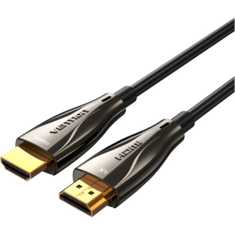 Кабель HDMI M - M, 20.0 м, V2.0, Optical 4K 60Гц 18Gbps Dolby 7.1 PVC Black Zinc Alloy Vention