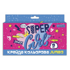 Крейда 1 вересня кольорова 9 шт, JUMBO "Cool girl" (400409)