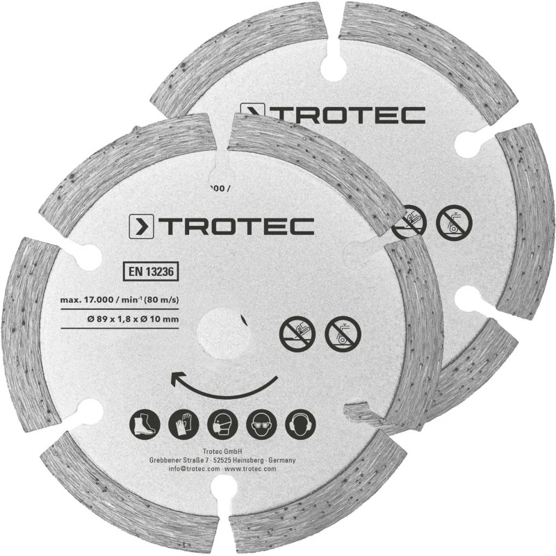 Диск отрезной алмазный Trotec 2 Diamond 89х10х1,8 (2 шт) (6215001302)