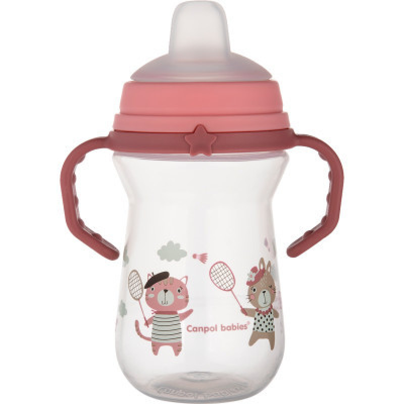 Поильник-непроливайка Canpol babies Bonjour Paris с силиконовым носиком FirstCup 250 мл Розовая (56/613_pin)