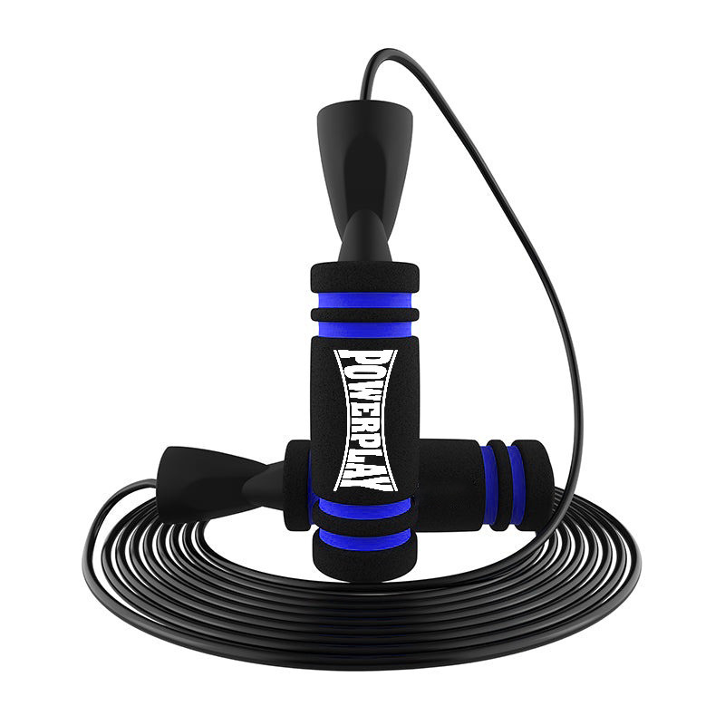 Скакалка швидкісна PowerPlay 4213 Jump Rope Чорно/Темно синя 3м.