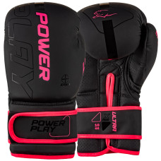 Боксерські рукавиці PowerPlay 3024 Ultra Mat Чорно-Рожеві 10 унцій
