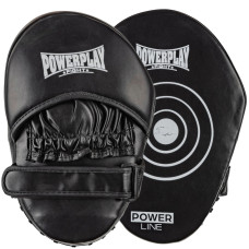 Лапи боксерські PowerPlay 3051 Чорні PU [пара]