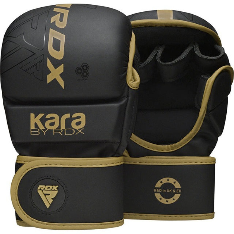 Рукавиці для ММА (Греплінгові рукавички) RDX F6 KARA Matte Golden Plus S/M