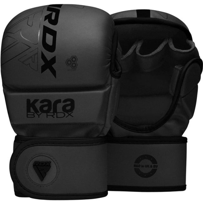 Рукавиці для ММА (Греплінгові рукавички) RDX F6 KARA Matte Black Plus L/XL