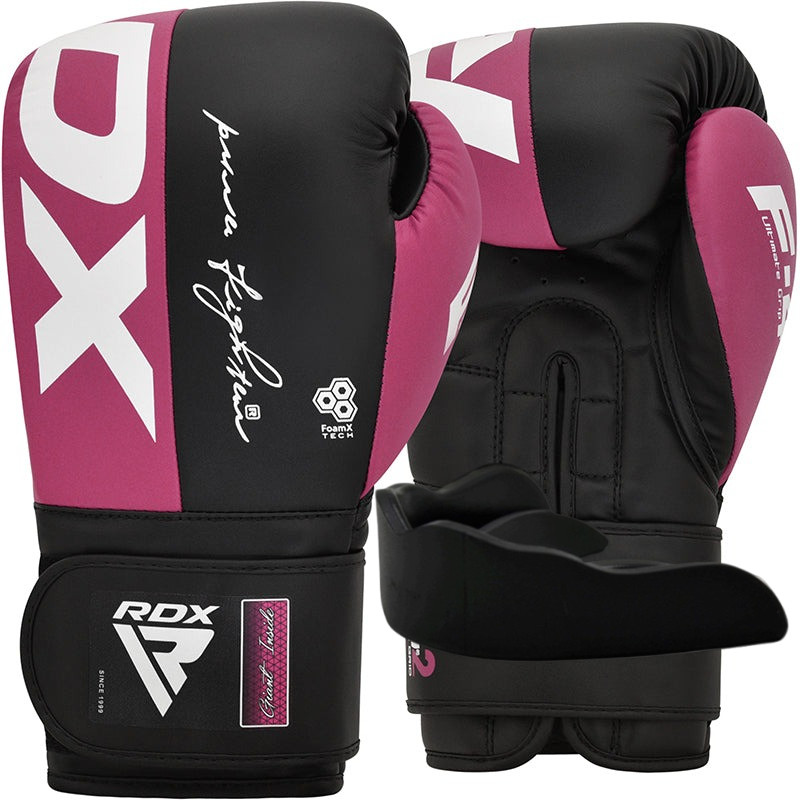Боксерські рукавиці RDX REX F4 PINK/BLACK-10 унцій (капа в комплекті)