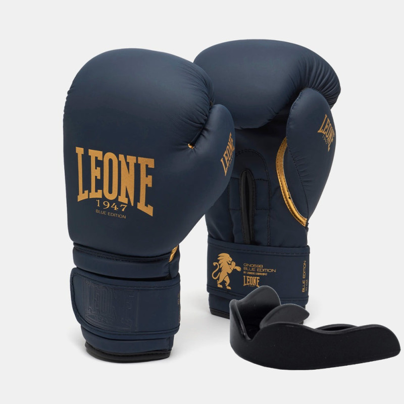 Боксерські рукавиці Leone GN059B Blue Edition 14 унцій (капу в комплекті)