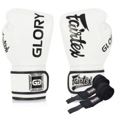 Боксерські рукавиці Fairtex BGVG1 White 10 унцій (бинти в комплекті)